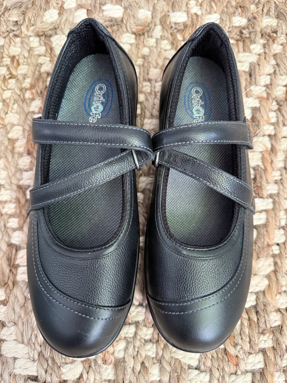 OrthoFeet Black Mary Jane Comfort Shoes